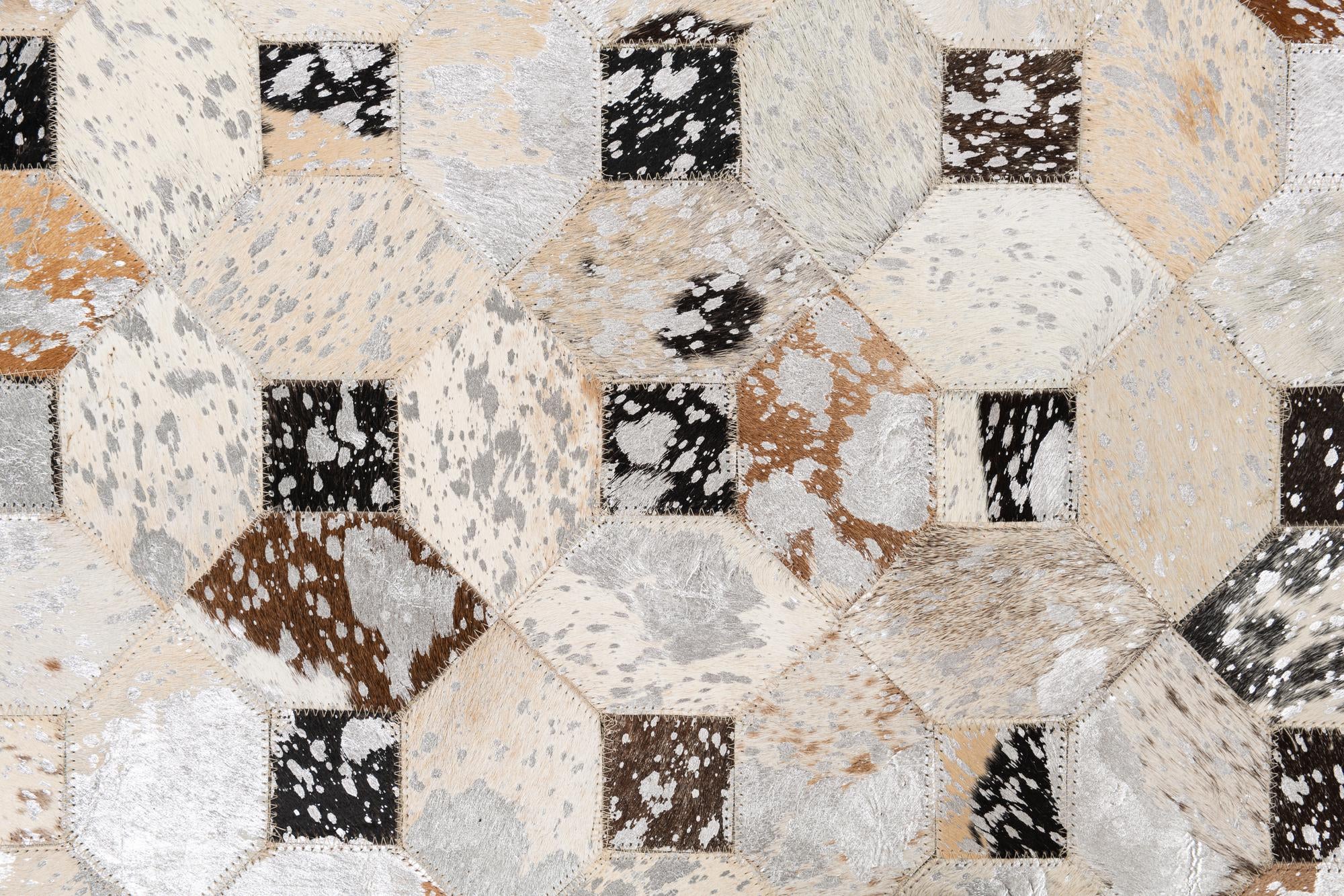 5' x 7' 10 Cowhide Leather Rug