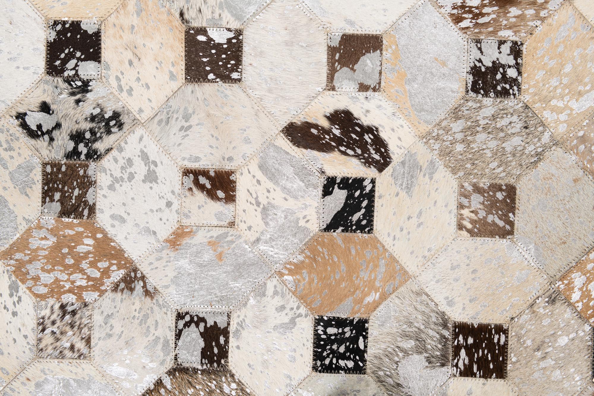 5' x 7' 10 Cowhide Leather Rug