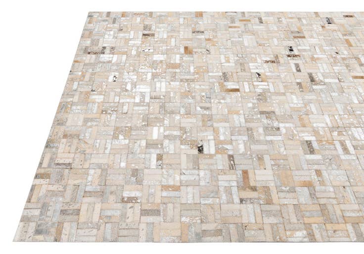 Detail image of 5' x 7' 10 Cowhide Leather Rug