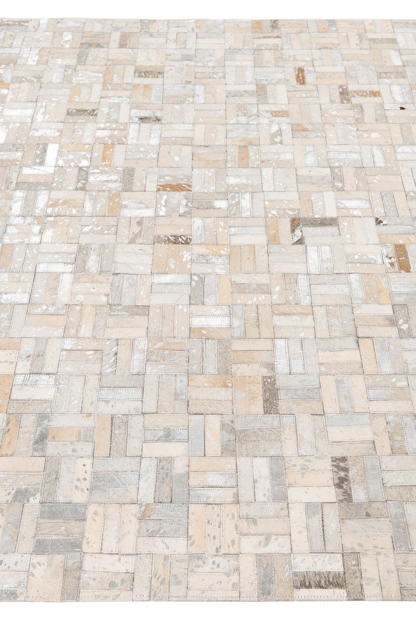 5' x 7' 10 Cowhide Leather Rug