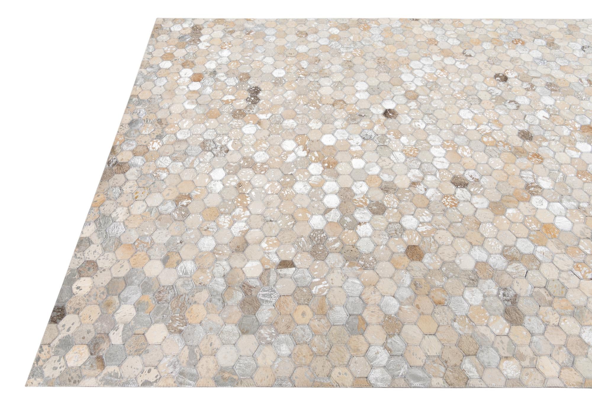 5' x 8' Cowhide Leather Rug