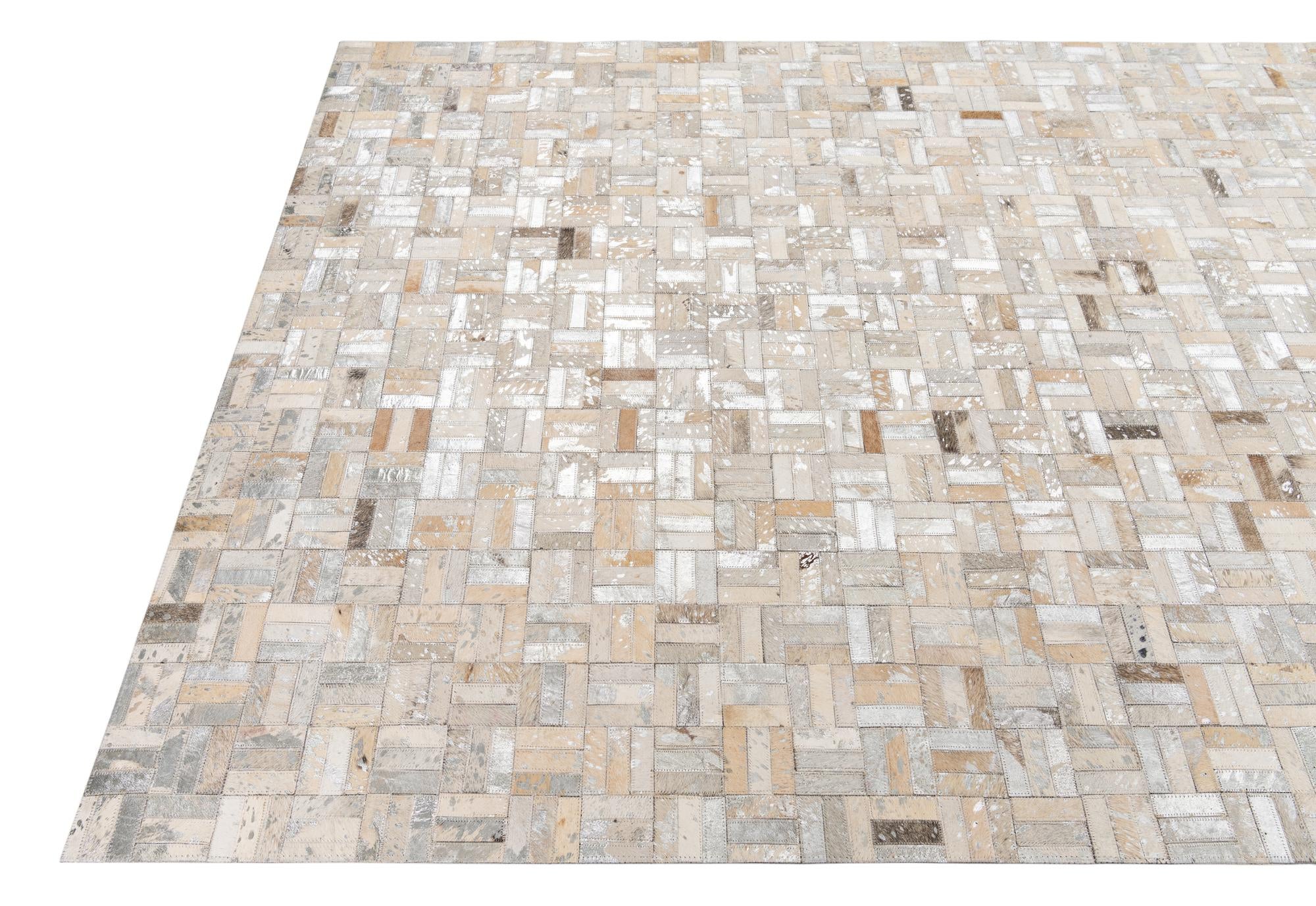 5' x 7' 10 Cowhide Leather Rug