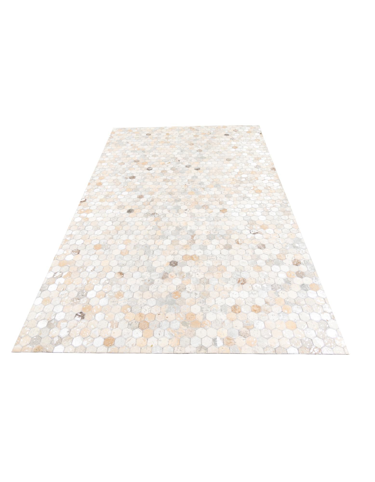 5' 2 x 8' Cowhide Leather Rug