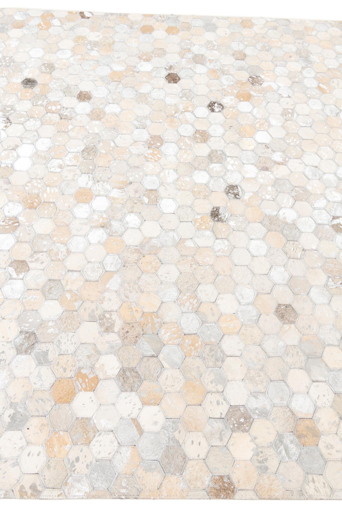 5' 2 x 8' Cowhide Leather Rug