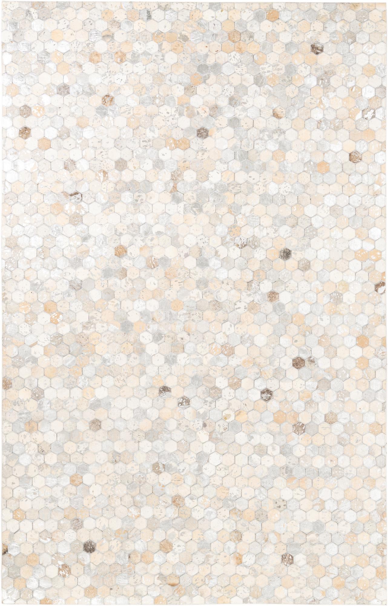 5' 2 x 8' Cowhide Leather Rug