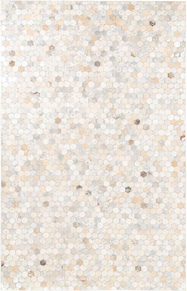 5' 2 x 8' Cowhide Leather Rug