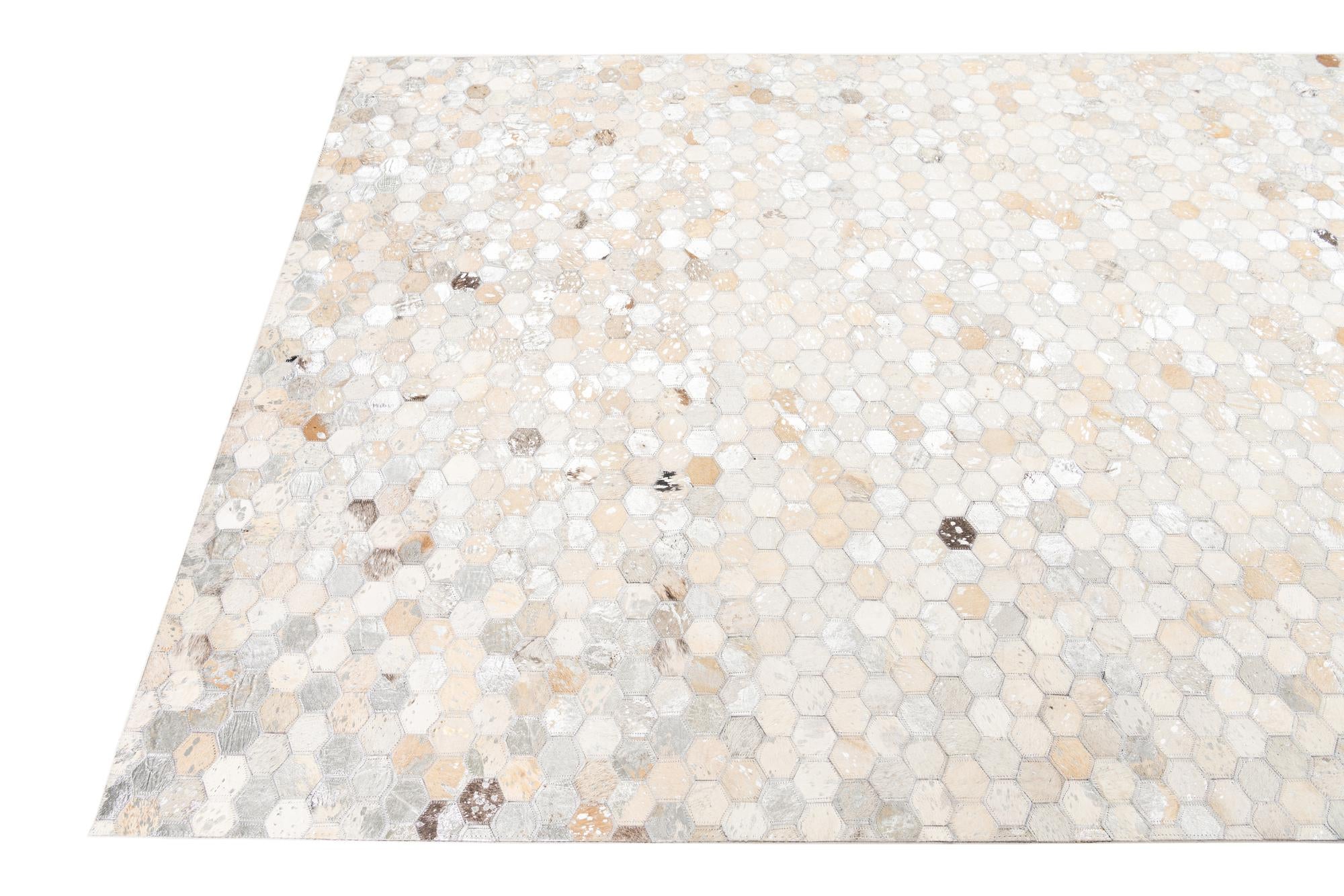 5' x 8' Cowhide Leather Rug