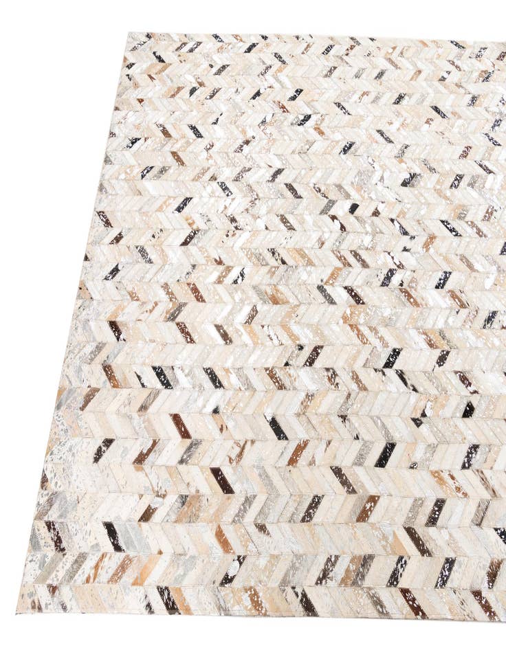 Detail image of 4' 10 x 8' Cowhide Leather Rug