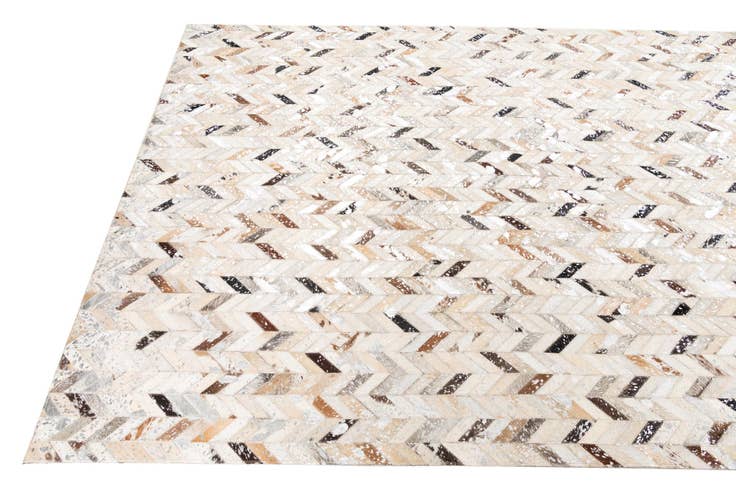 Detail image of 4' 10 x 8' Cowhide Leather Rug
