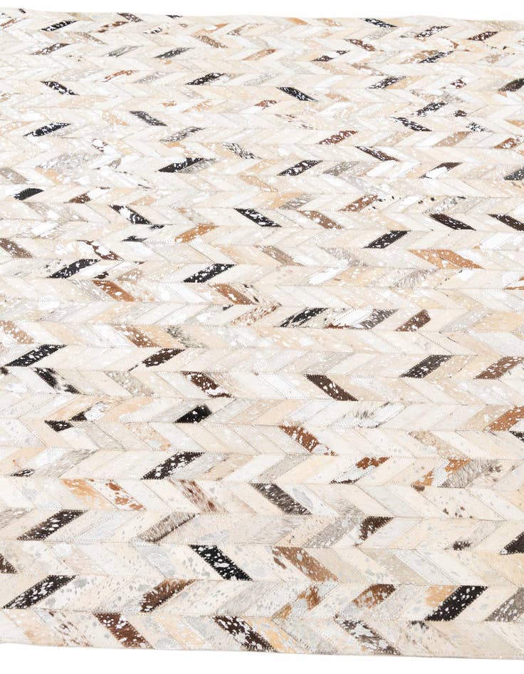 Detail image of 4' 10 x 8' Cowhide Leather Rug