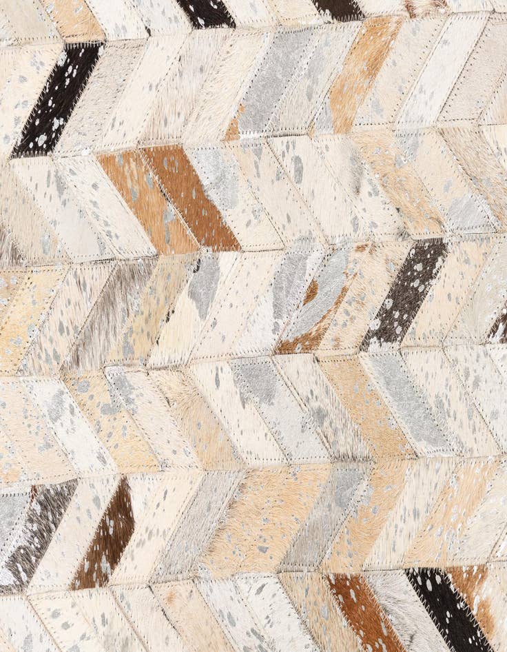 Detail image of 4' 10 x 8' Cowhide Leather Rug