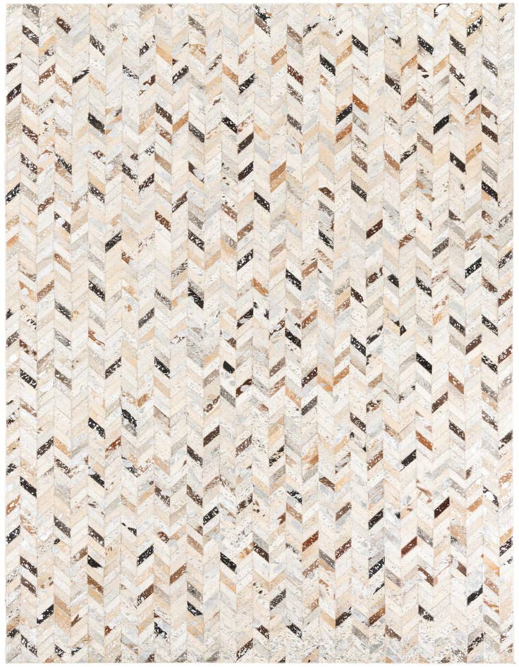 Detail image of 4' 10 x 8' Cowhide Leather Rug