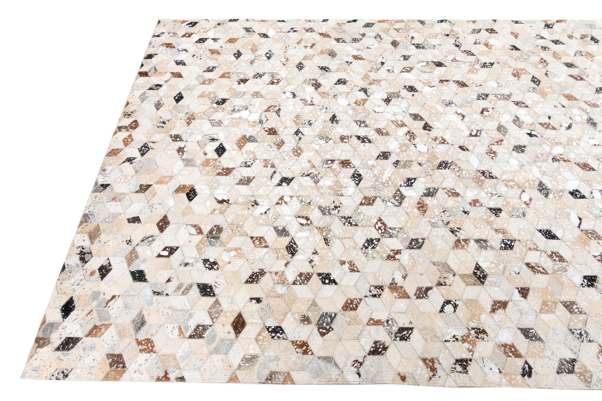 5' x 8' Cowhide Leather Rug