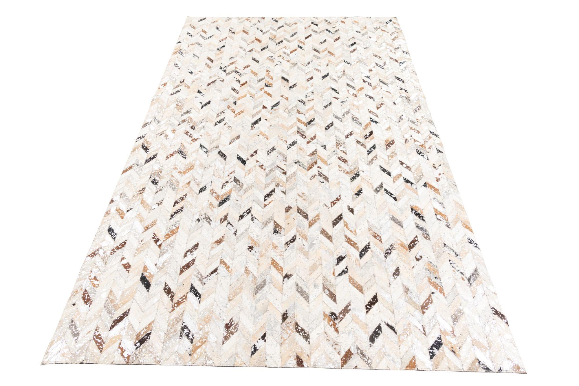 5' x 8' Cowhide Leather Rug
