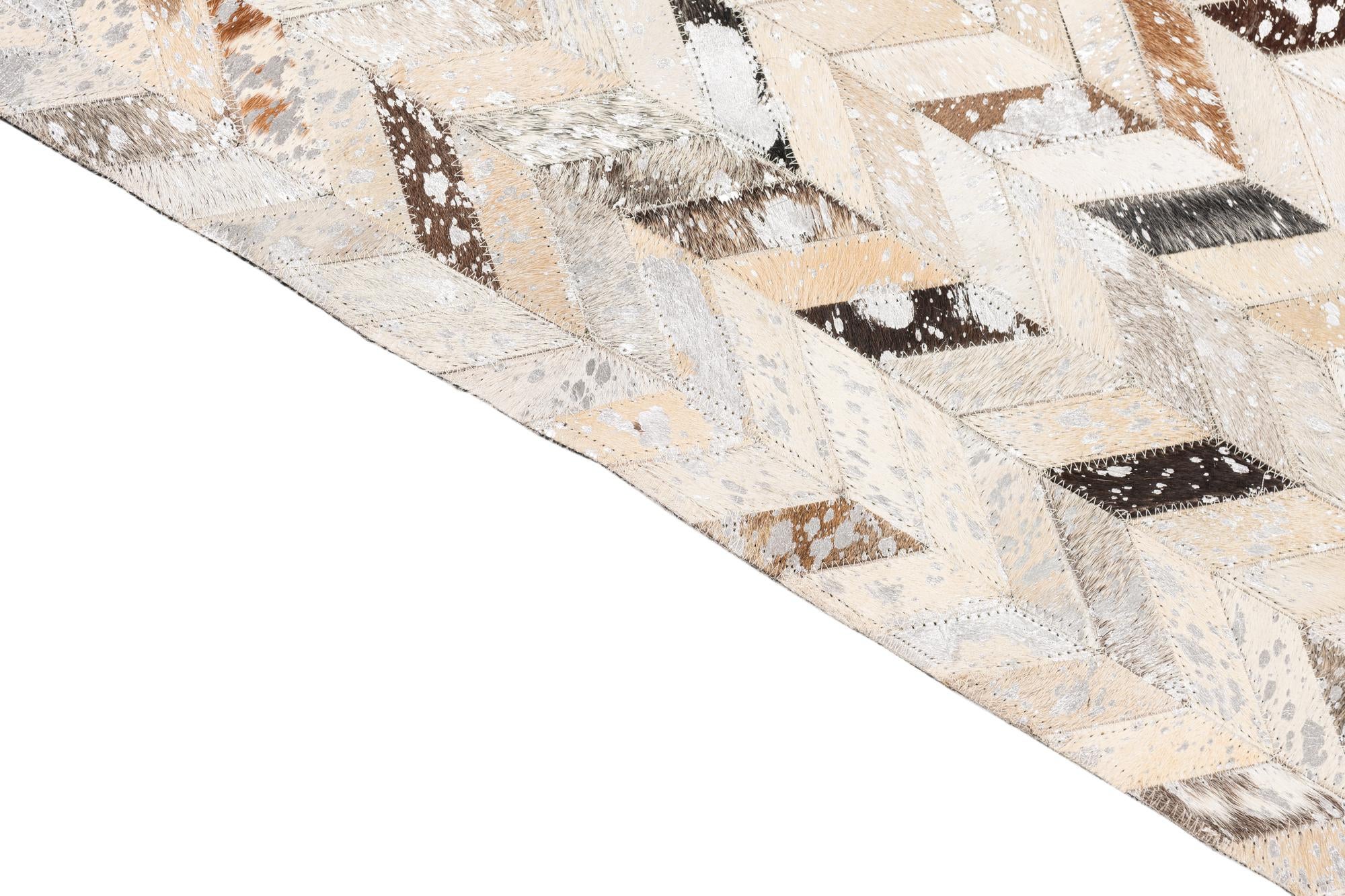 5' x 8' Cowhide Leather Rug
