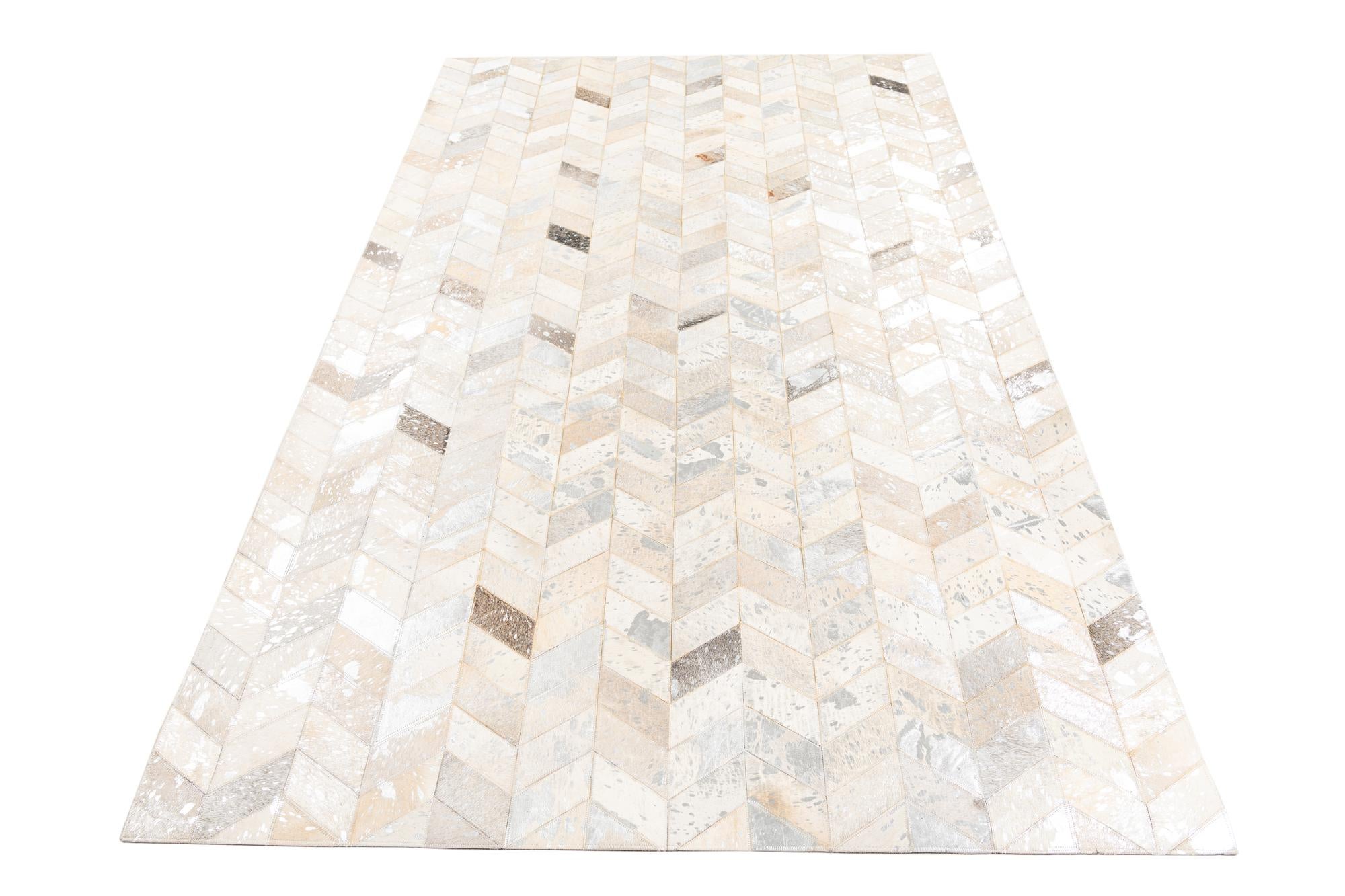 5' x 8' Cowhide Leather Rug