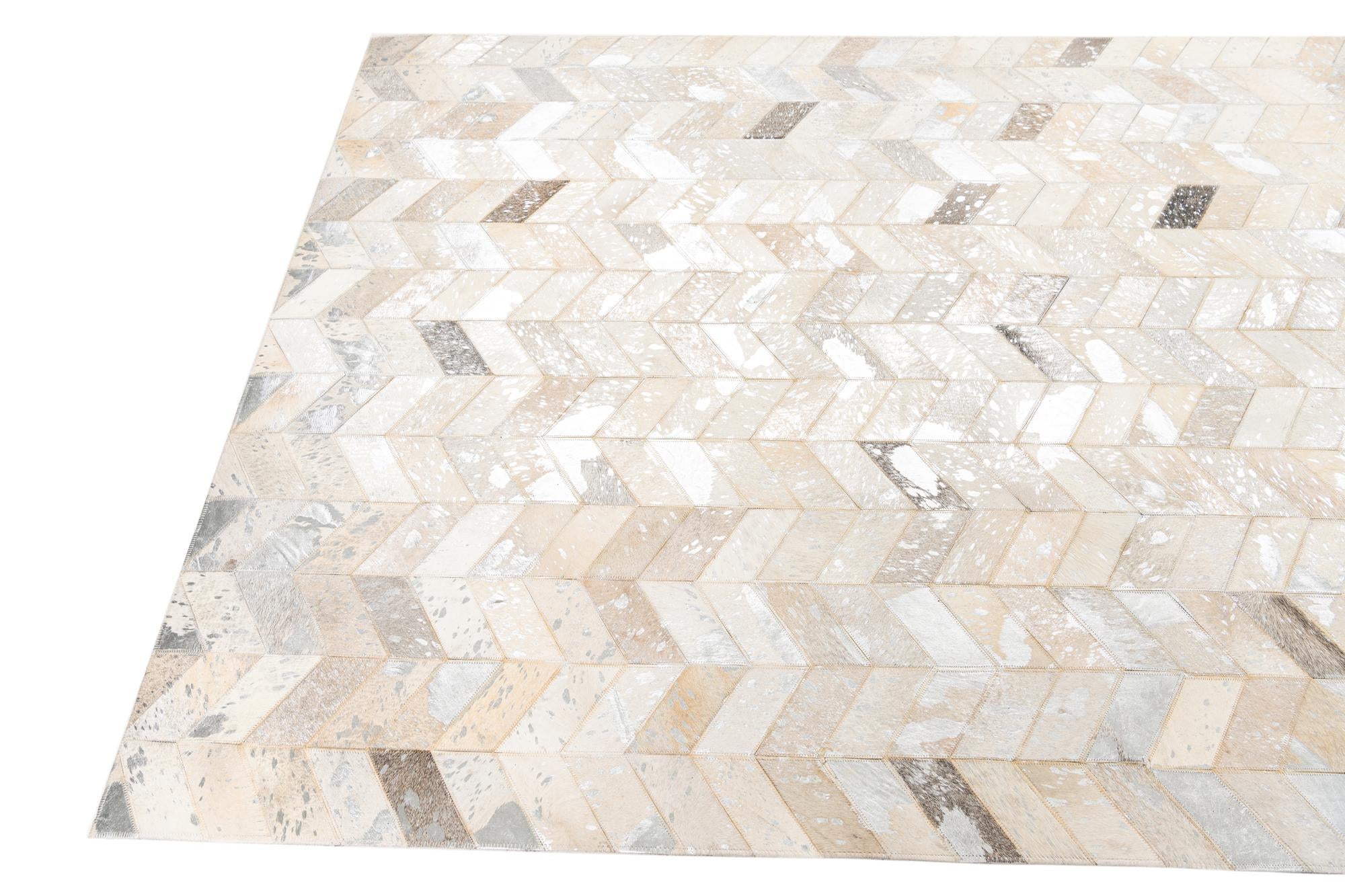 5' x 8' Cowhide Leather Rug
