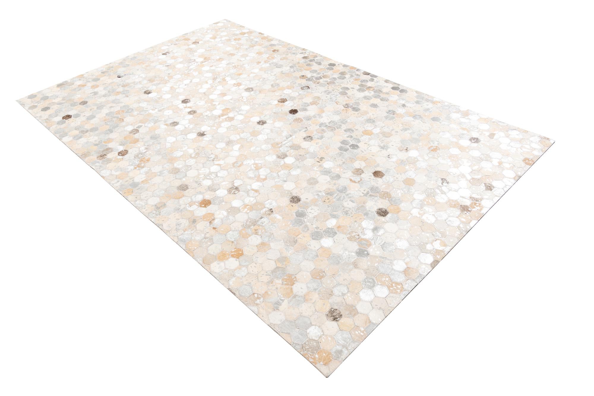 5' 1 x 8' Cowhide Leather Rug
