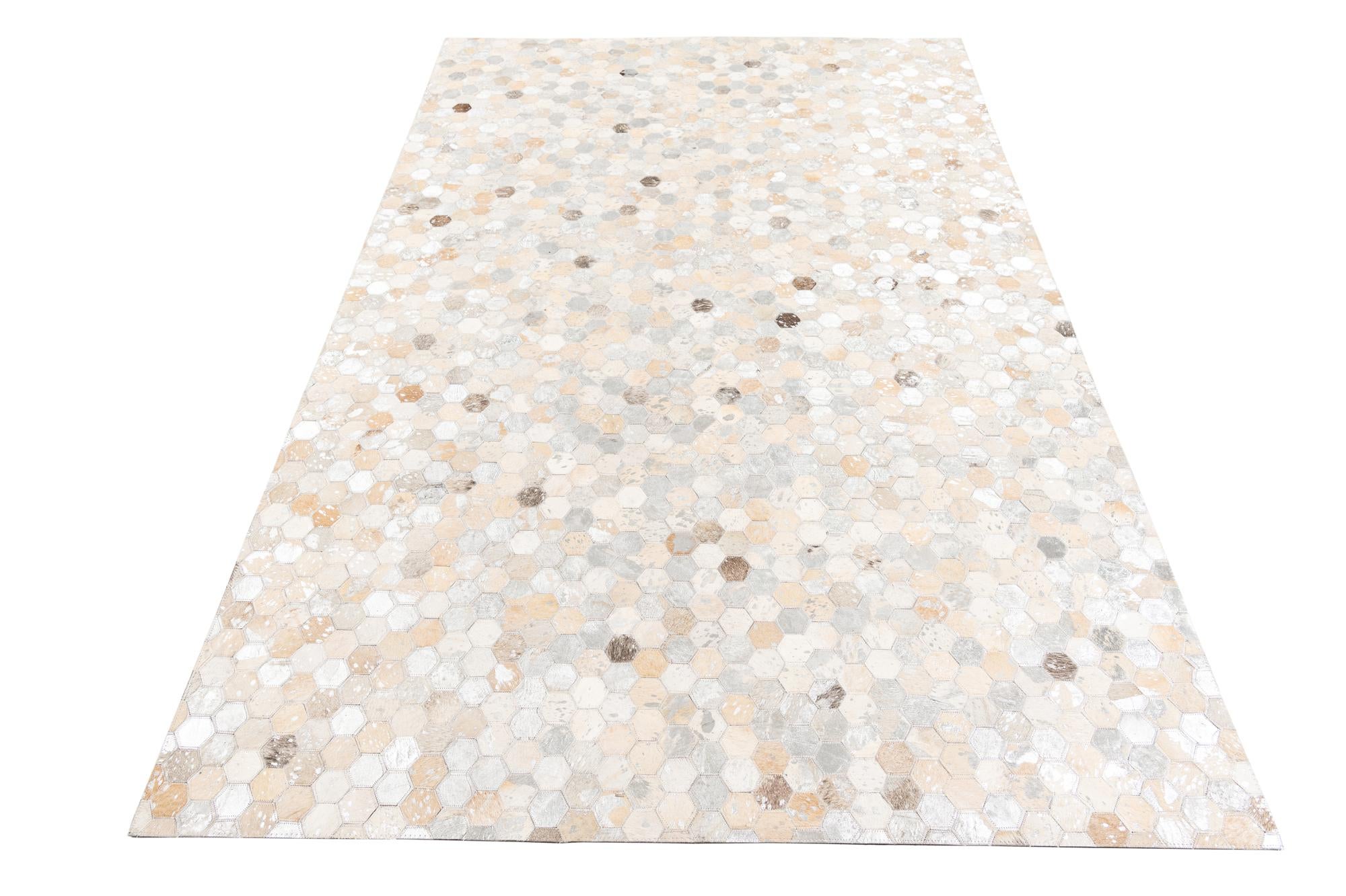 5' 1 x 8' Cowhide Leather Rug