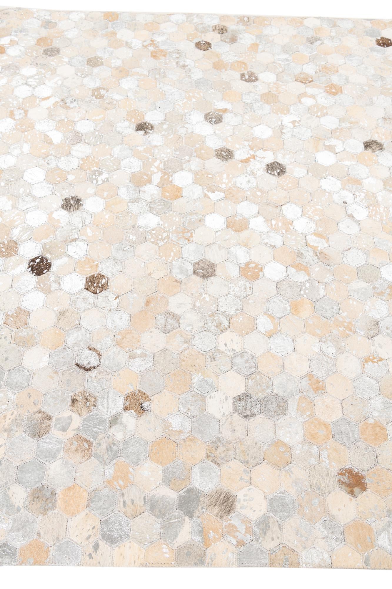 5' 1 x 8' Cowhide Leather Rug
