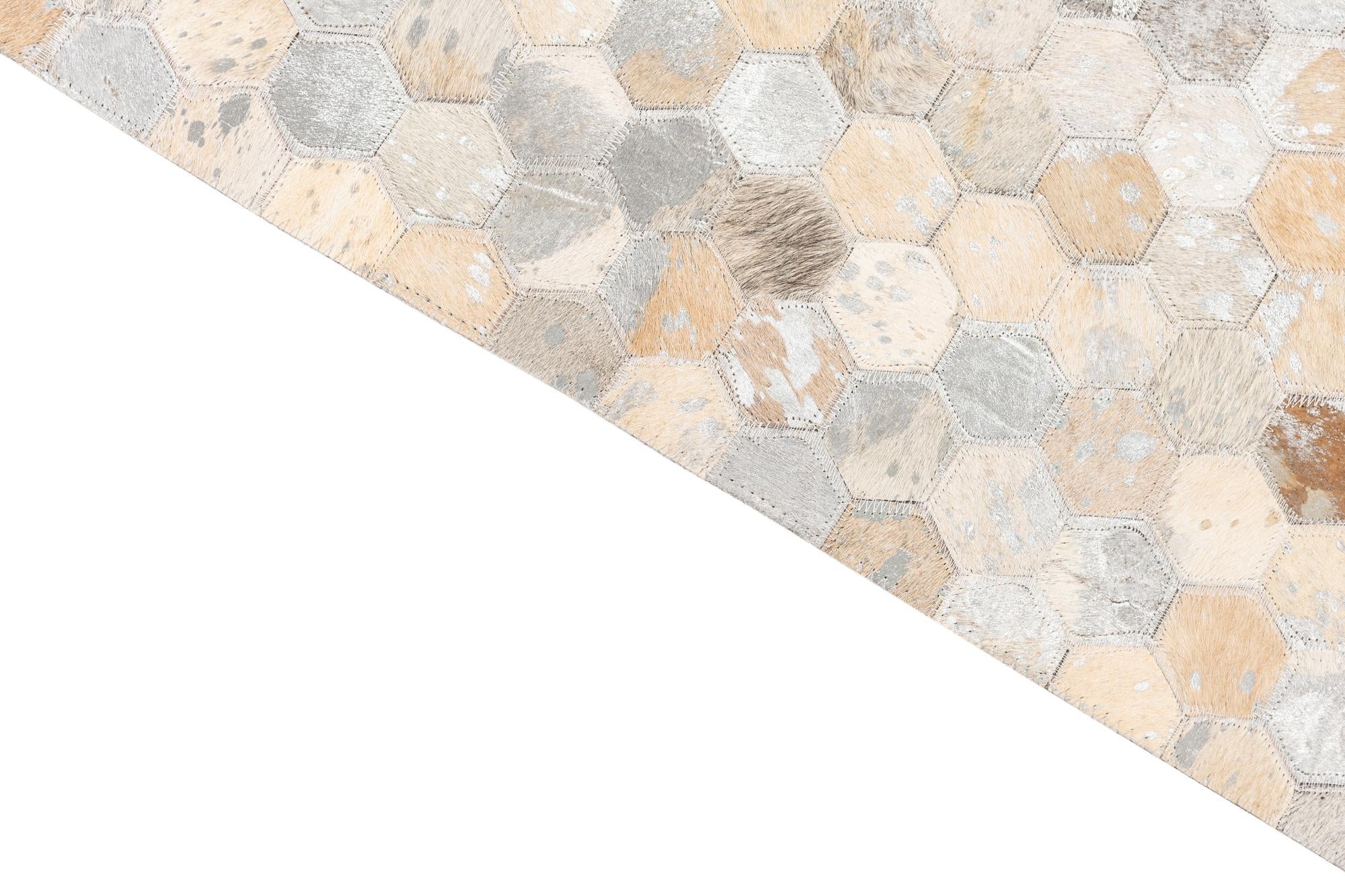 5' 1 x 8' Cowhide Leather Rug