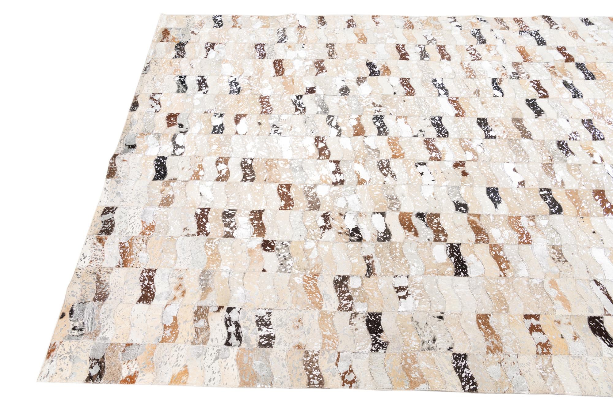 5' x 8' Cowhide Leather Rug