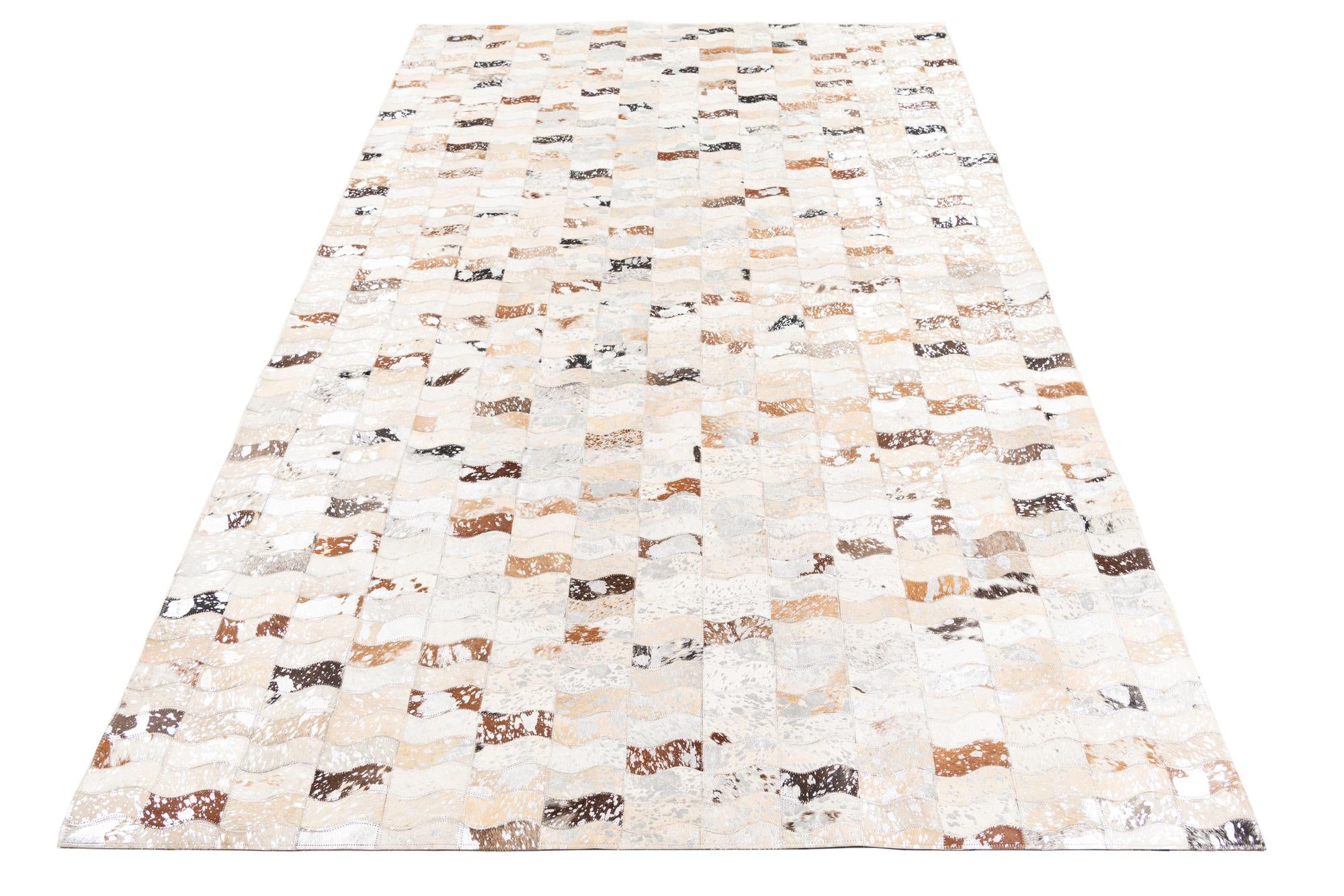 5' x 7' 10 Cowhide Leather Rug