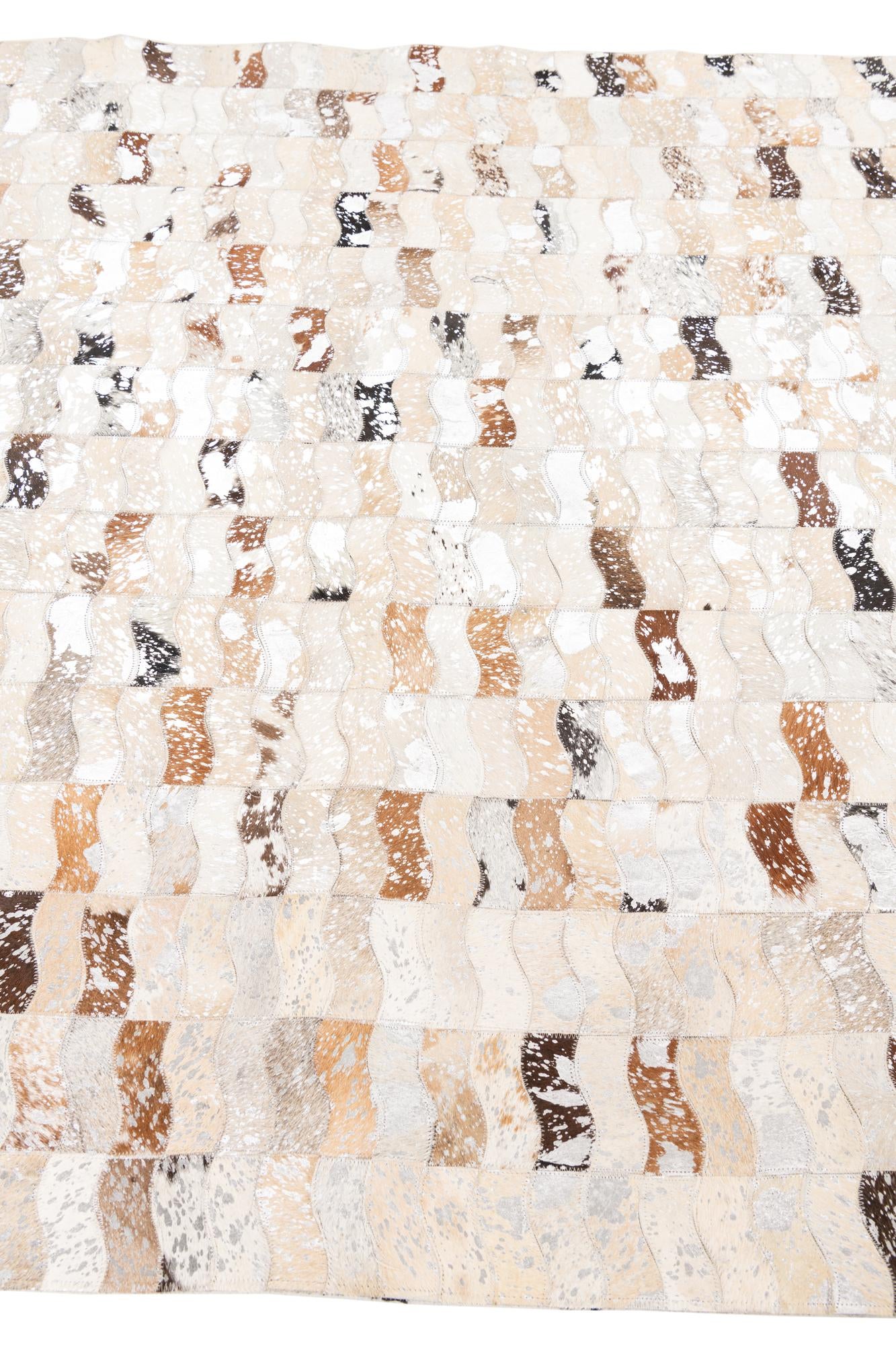5' x 7' 10 Cowhide Leather Rug