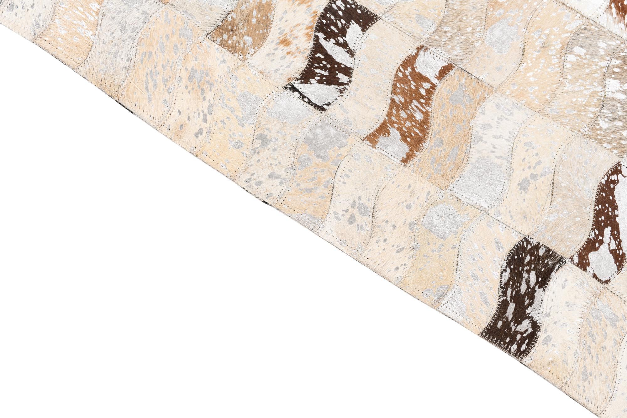 5' x 7' 10 Cowhide Leather Rug