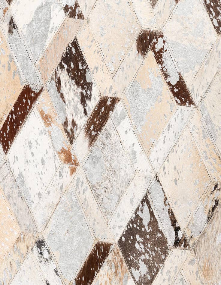 Detail image of 5' x 7' 10 Cowhide Leather Rug