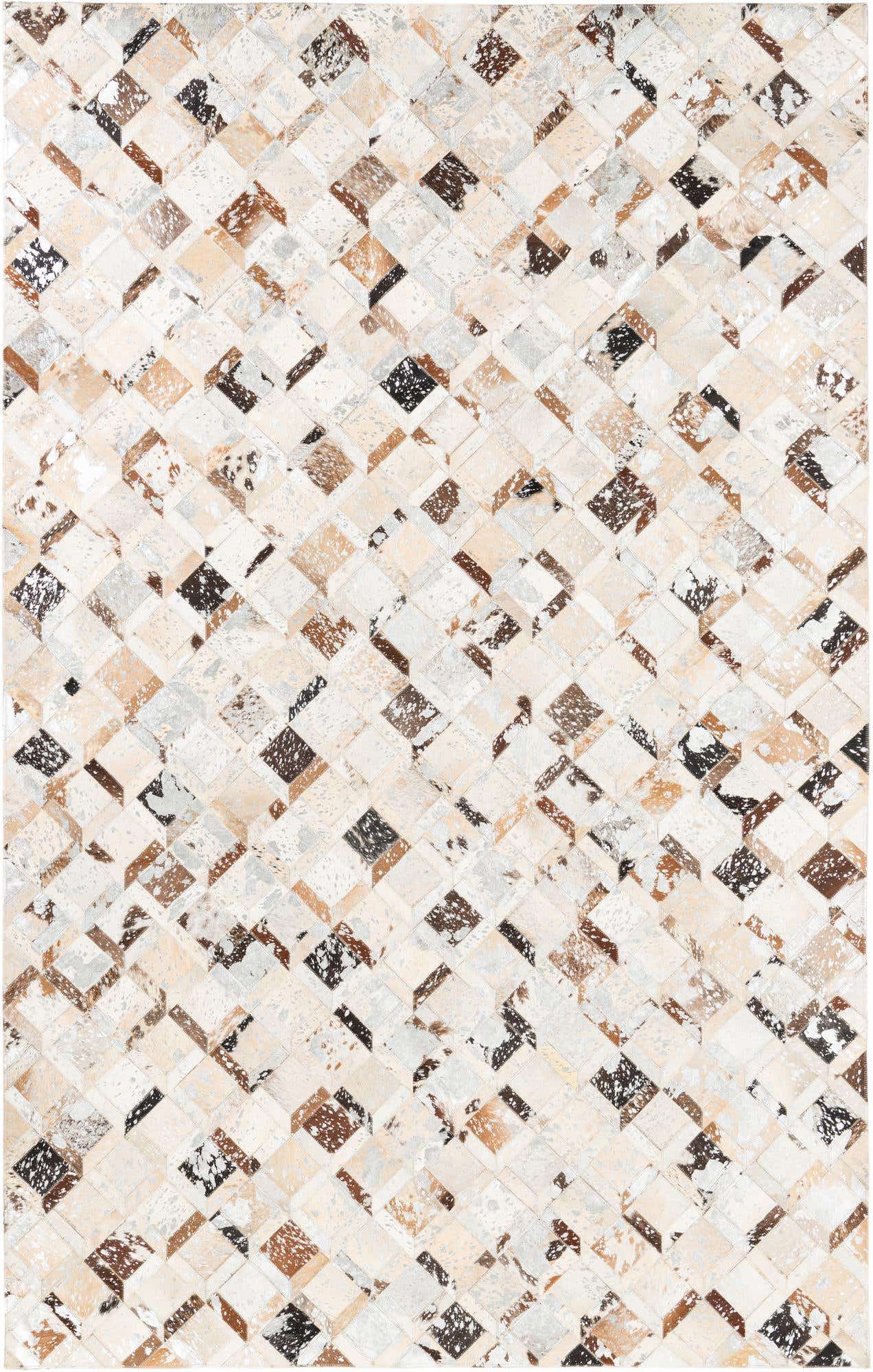 5' x 7' 10 Cowhide Leather Rug