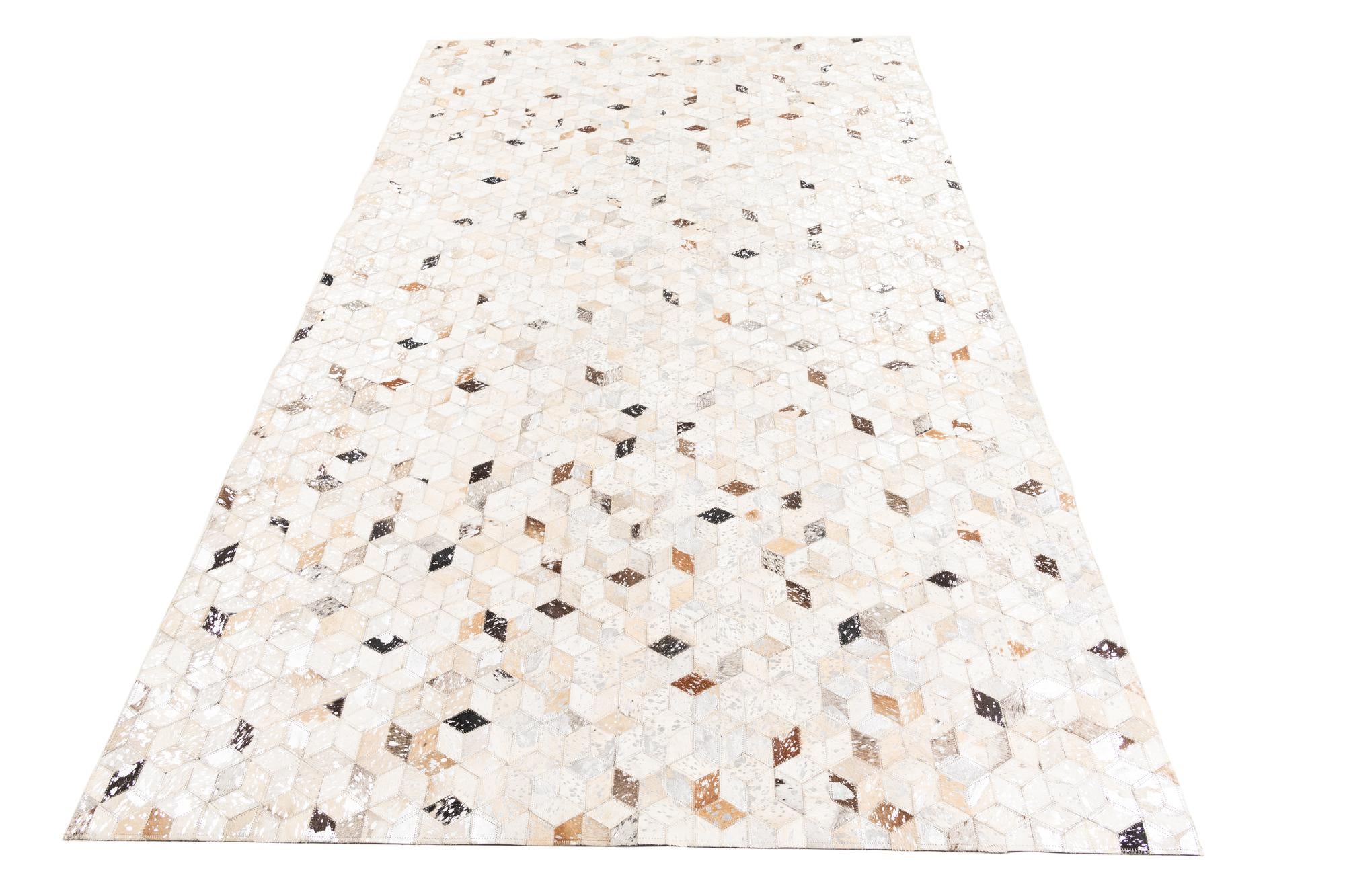 5' x 8' 1 Cowhide Leather Rug
