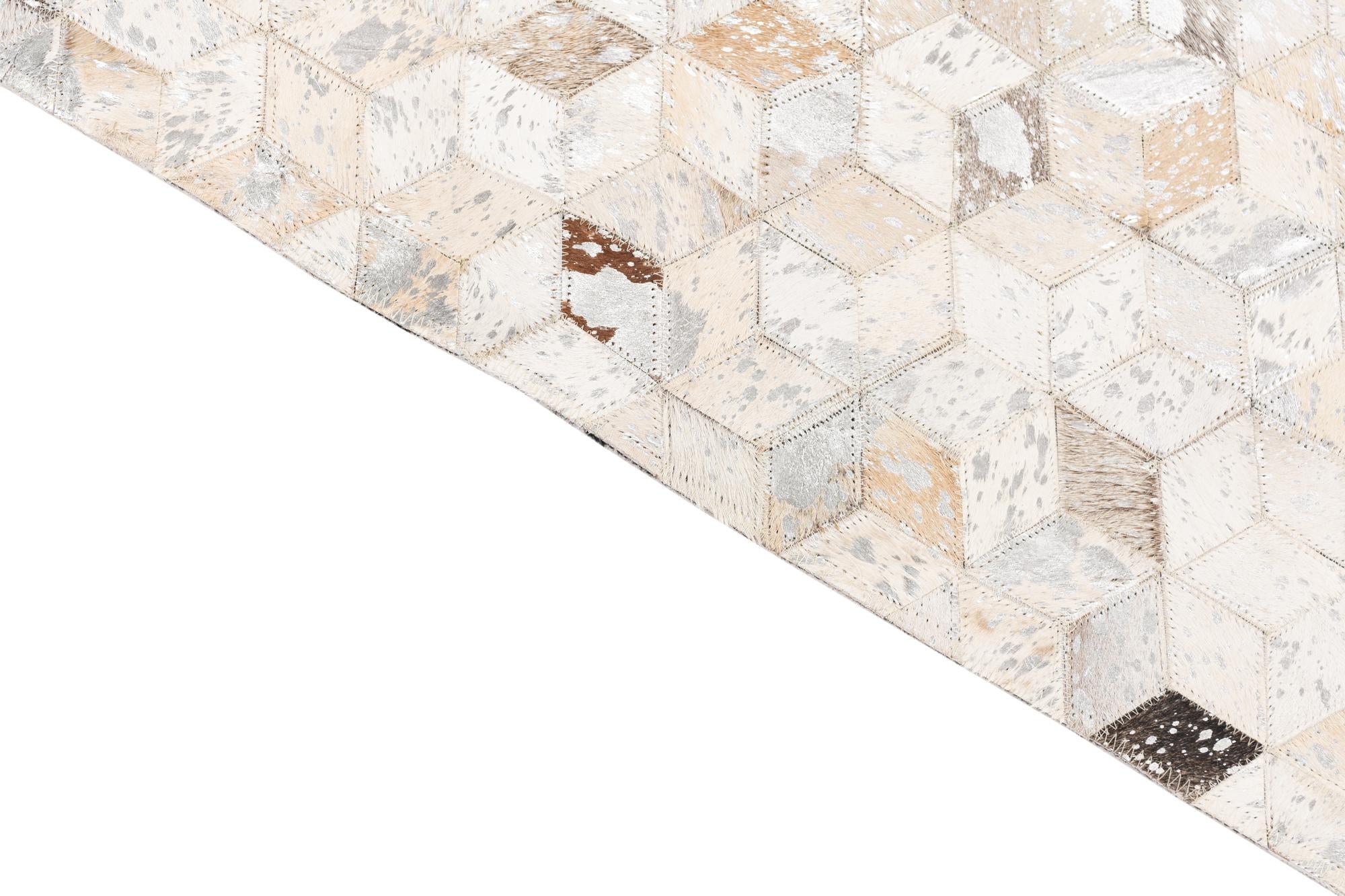 5' x 8' 1 Cowhide Leather Rug