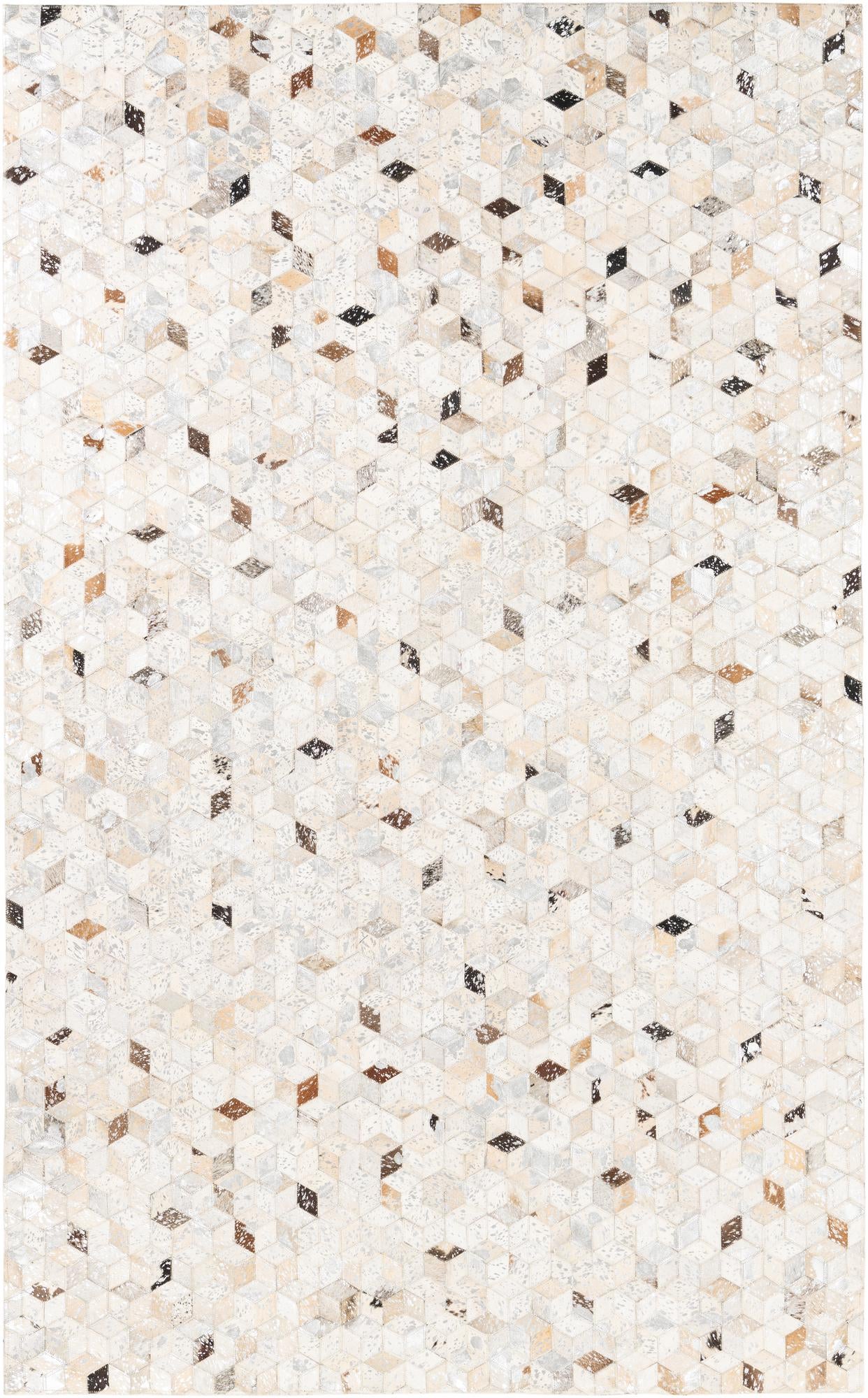 5' x 8' 1 Cowhide Leather Rug