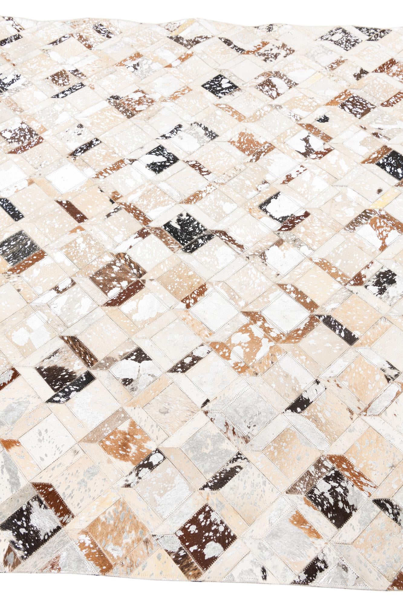 5' x 8' Cowhide Leather Rug