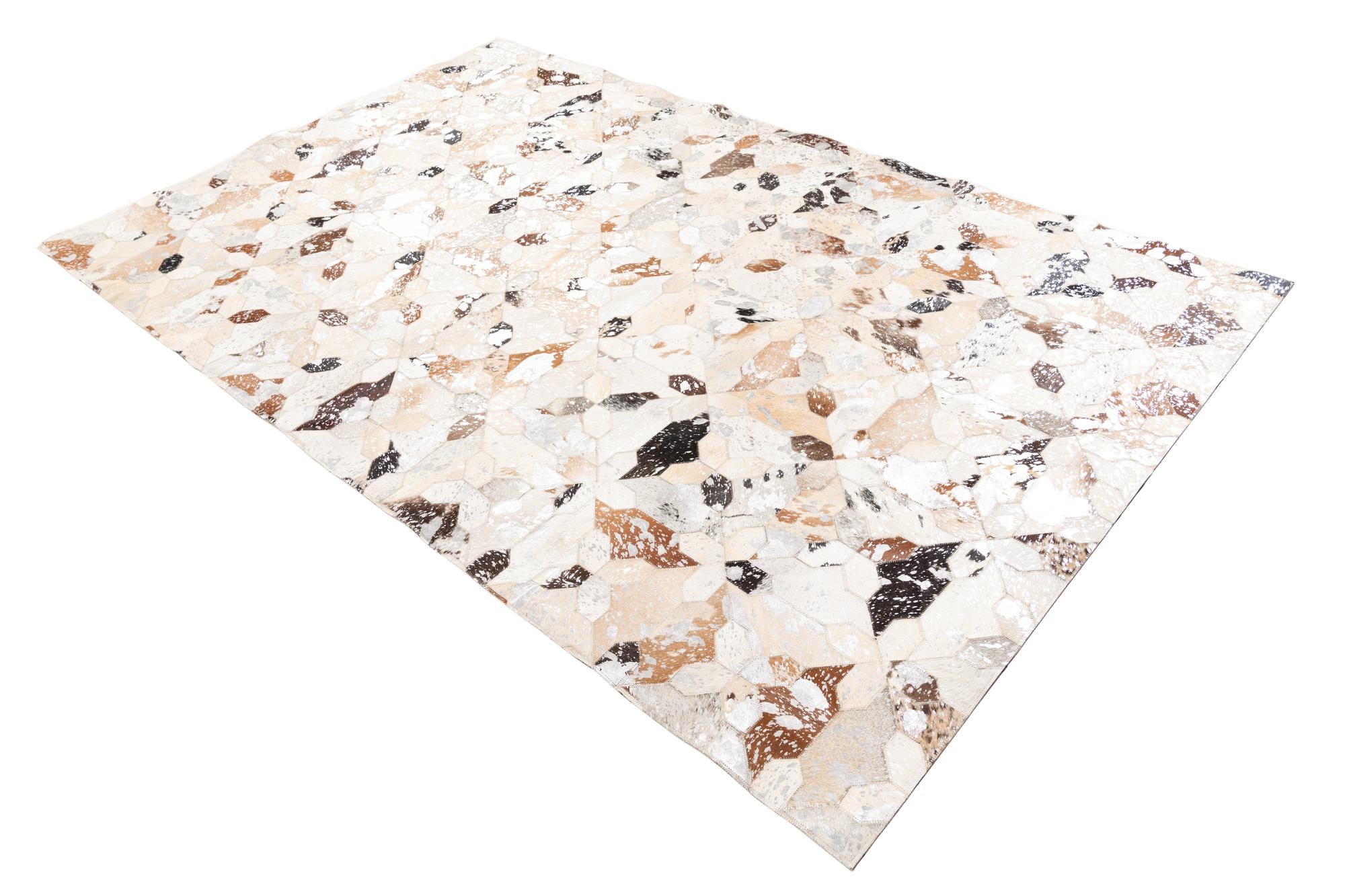 5' x 8' 1 Cowhide Leather Rug