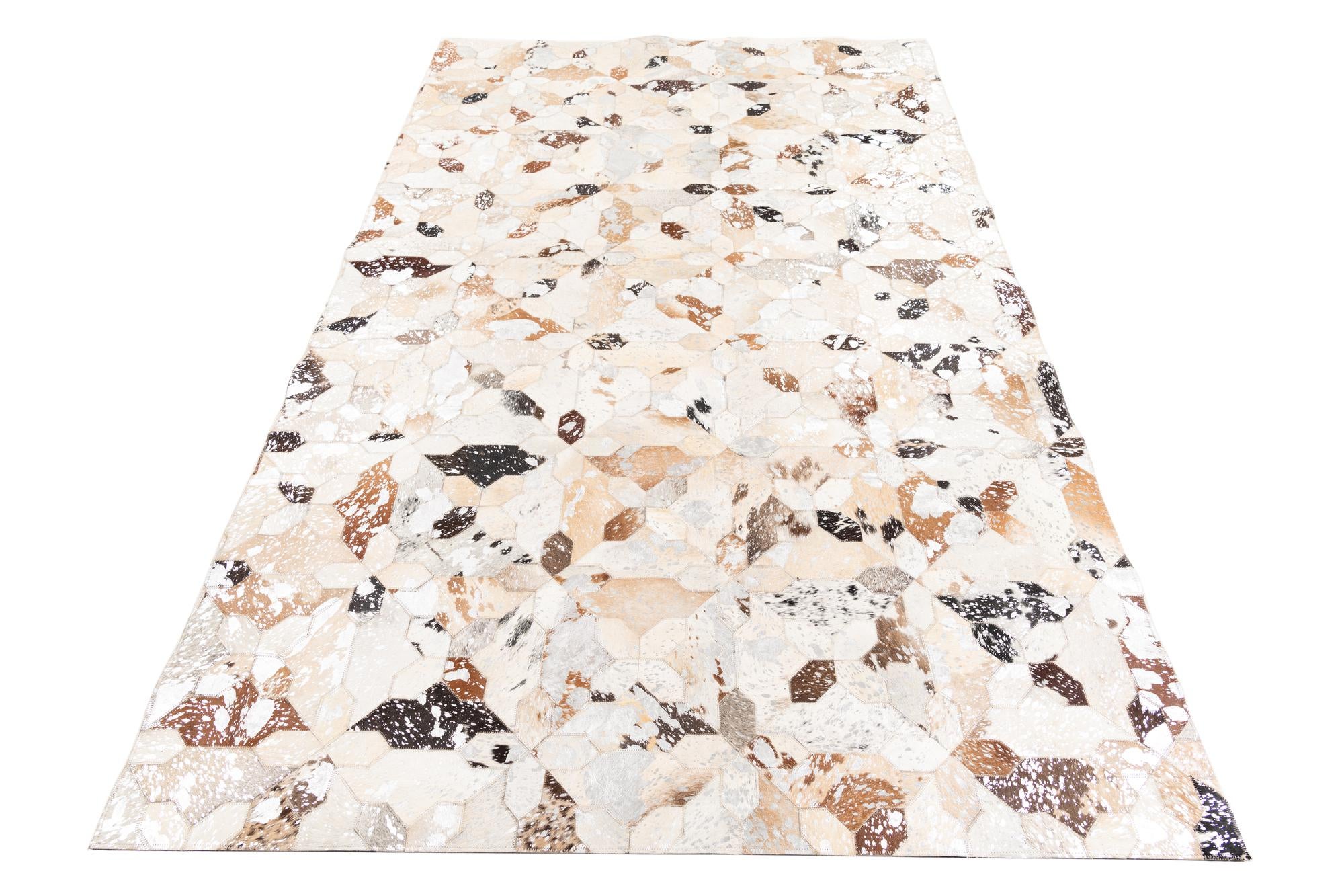 5' x 8' 1 Cowhide Leather Rug
