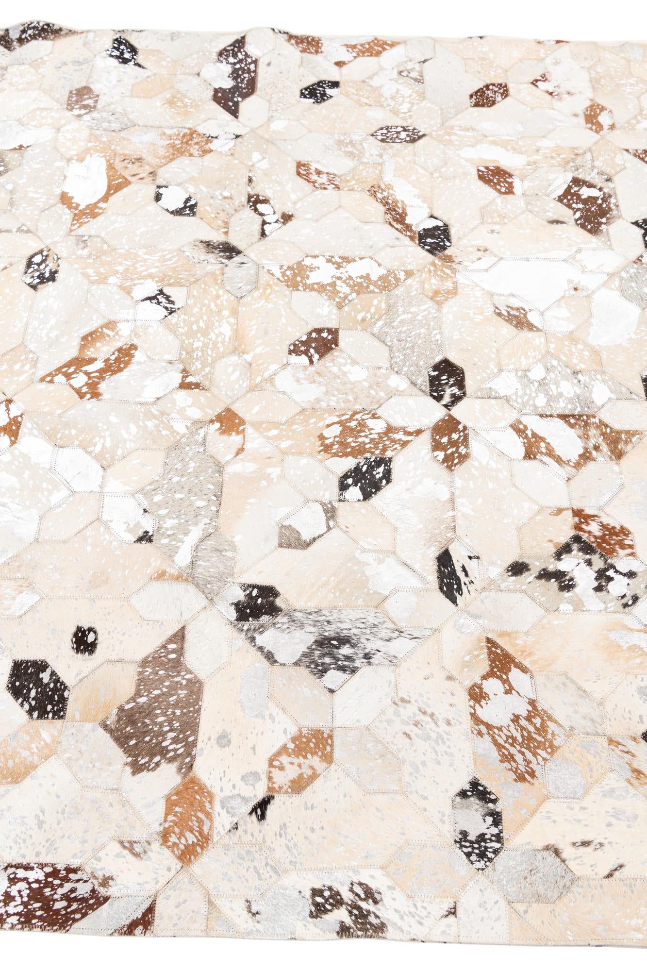 5' x 8' 1 Cowhide Leather Rug