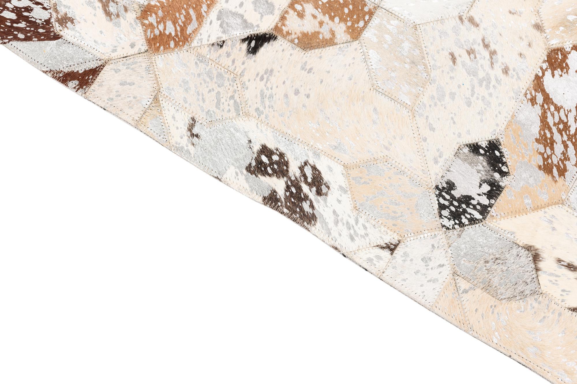 5' x 8' 1 Cowhide Leather Rug