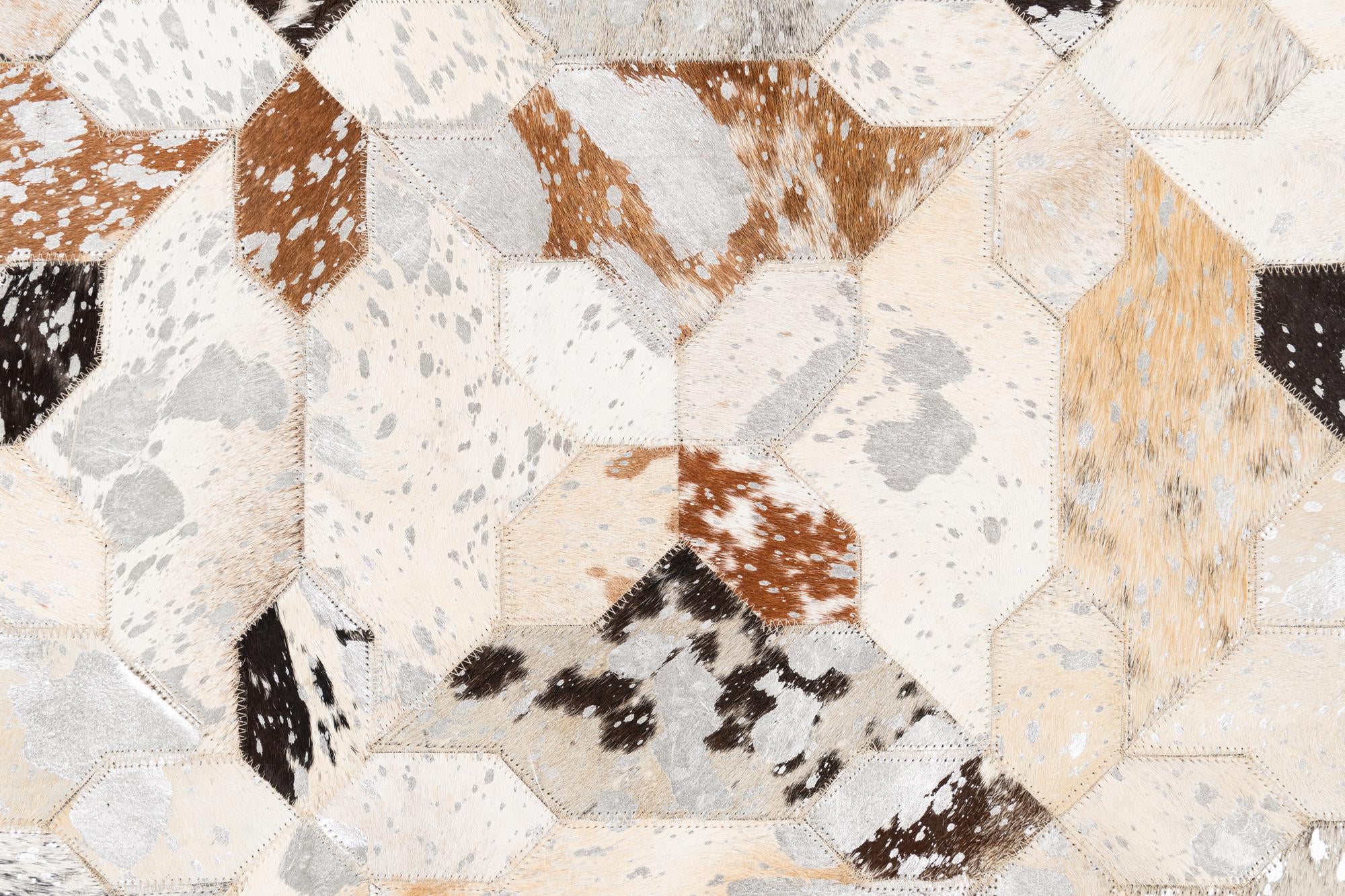 5' x 8' 1 Cowhide Leather Rug