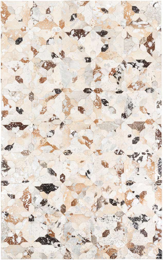 5' x 8' 1 Cowhide Leather Rug