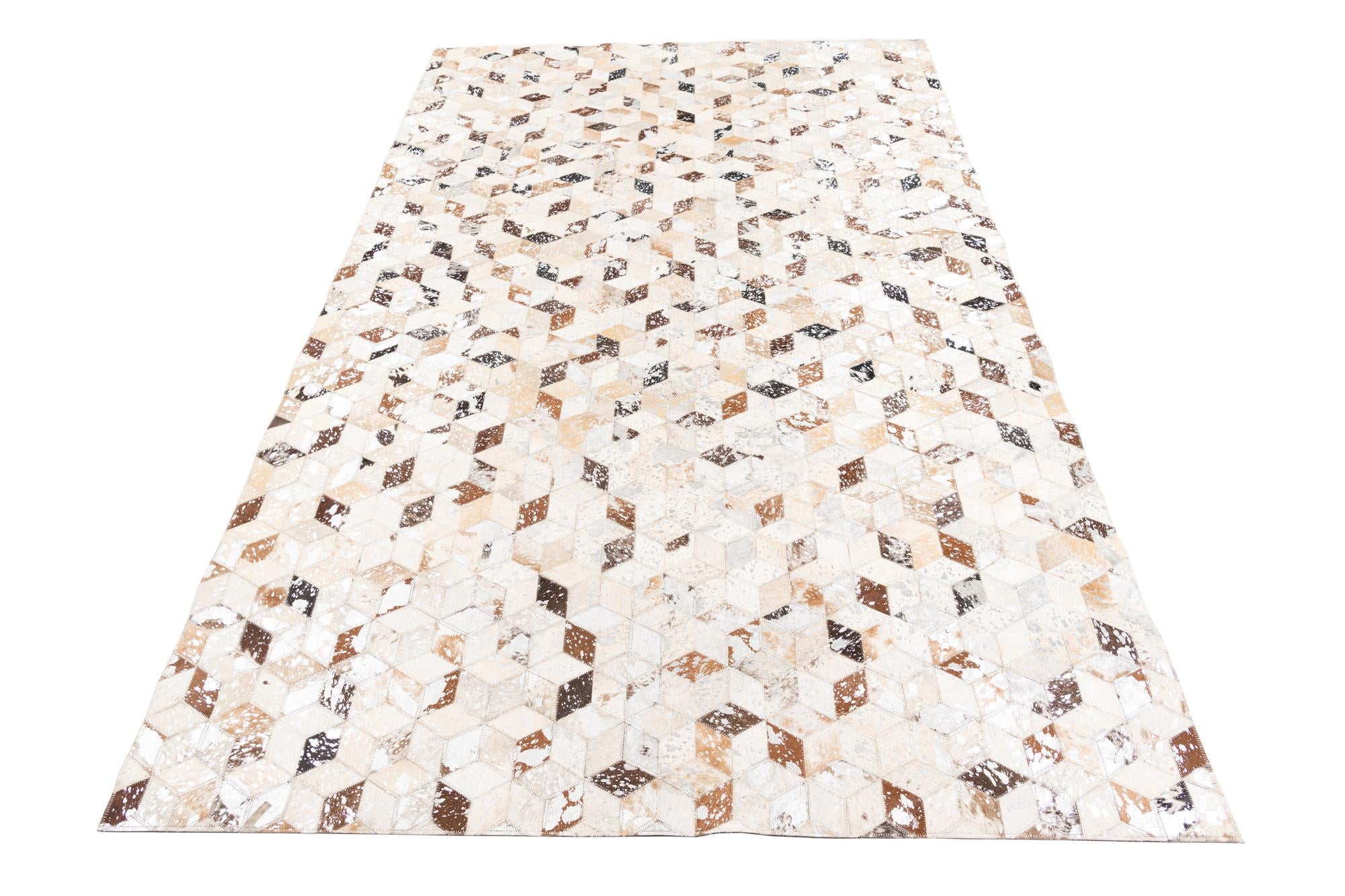 5' x 8' Cowhide Leather Rug