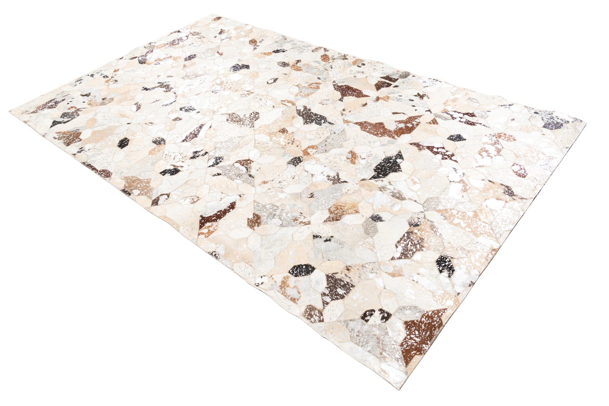 5' x 8' 1 Cowhide Leather Rug