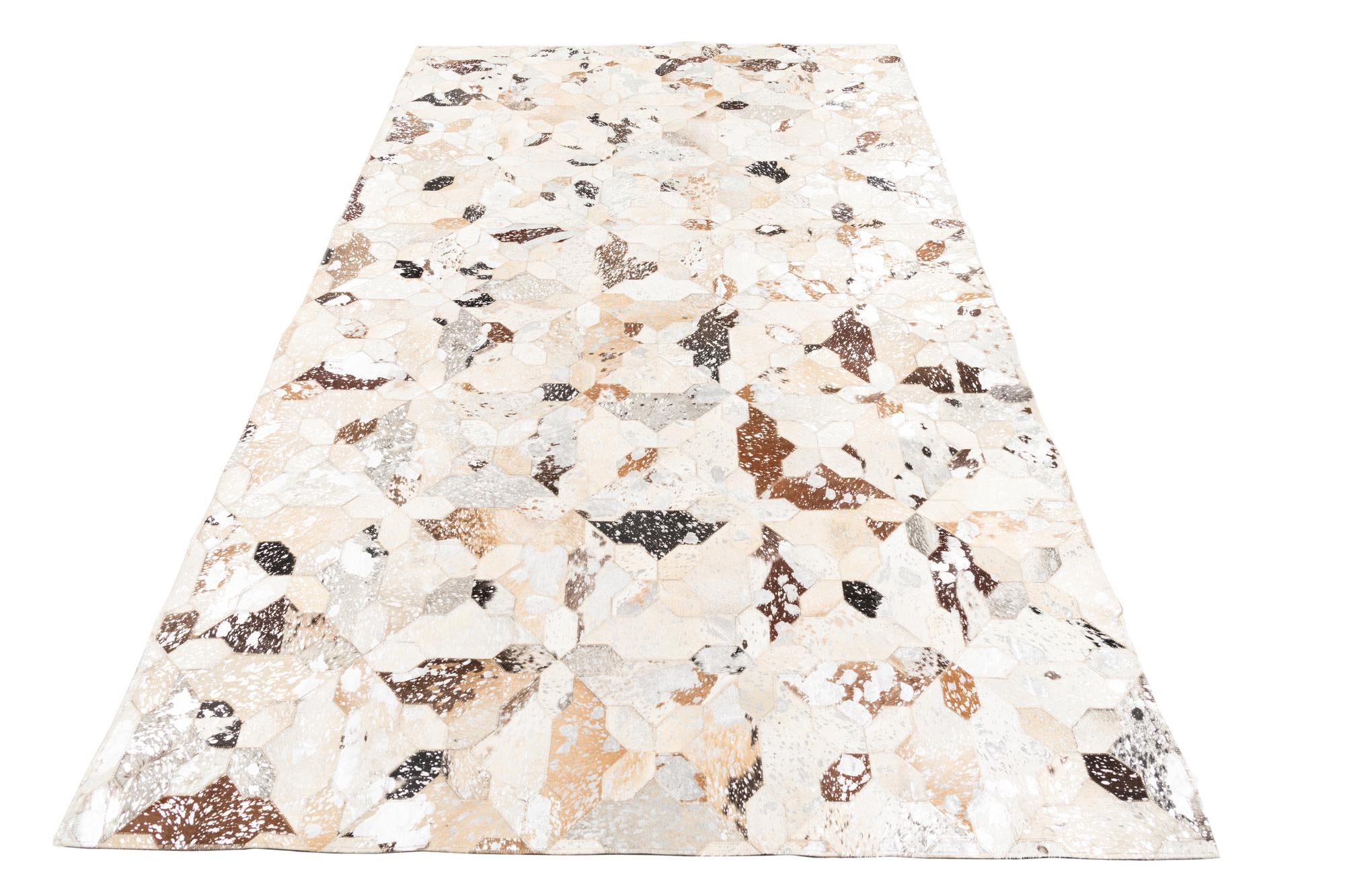 5' x 8' 1 Cowhide Leather Rug