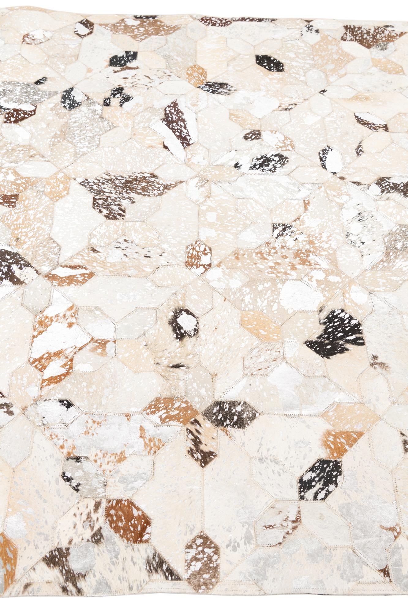 5' x 8' 1 Cowhide Leather Rug