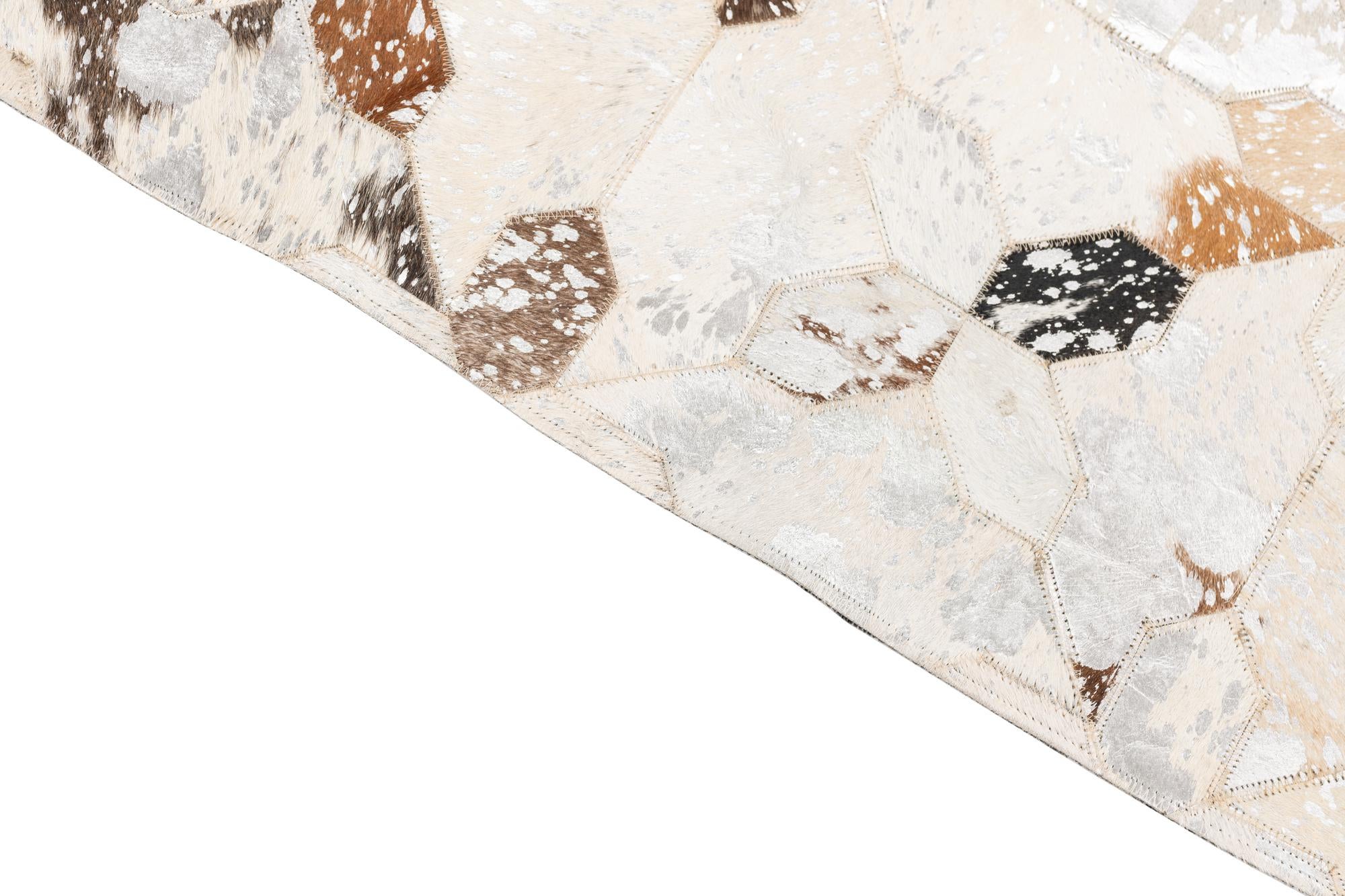 5' x 8' 1 Cowhide Leather Rug