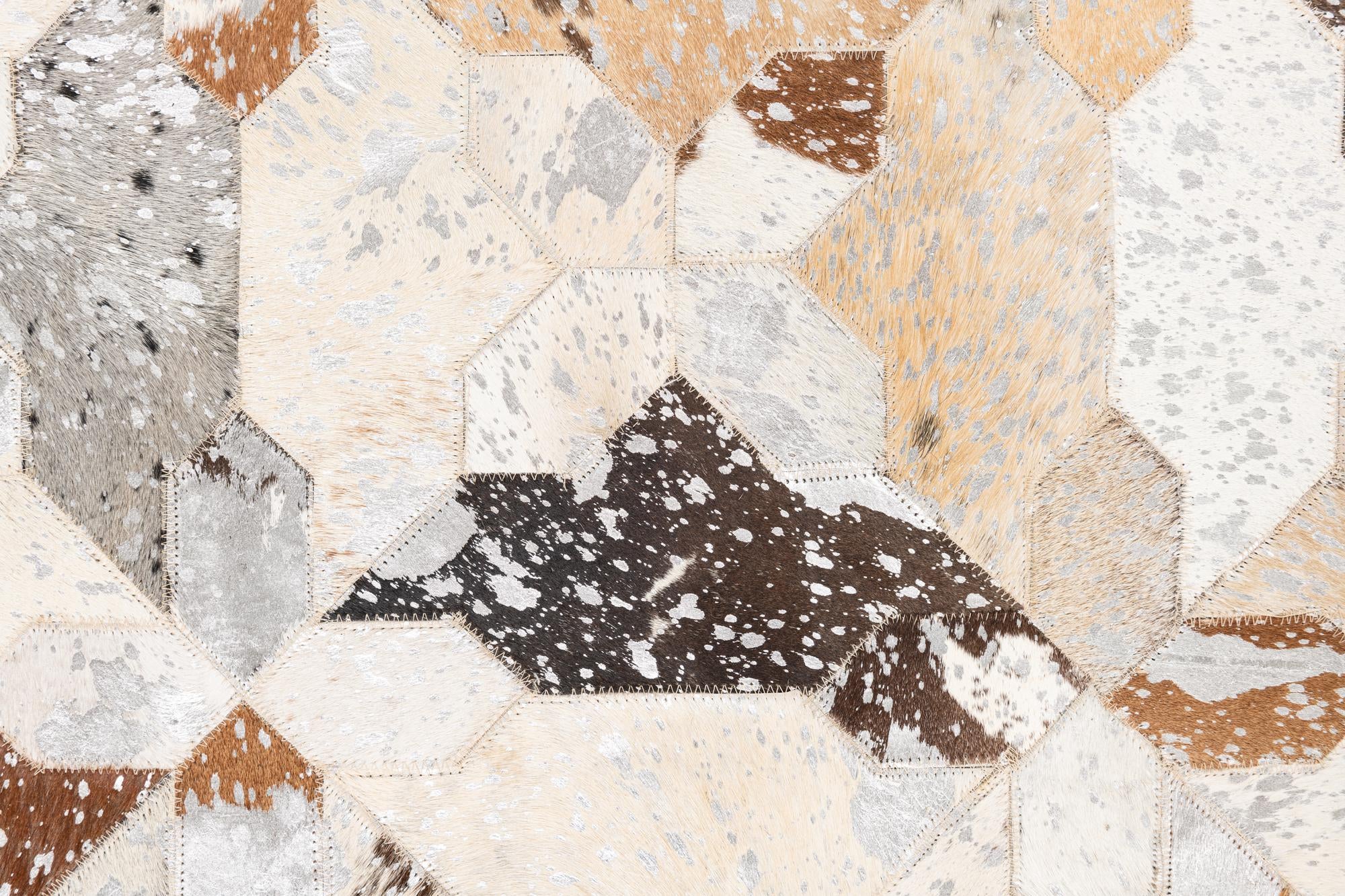 5' x 8' 1 Cowhide Leather Rug