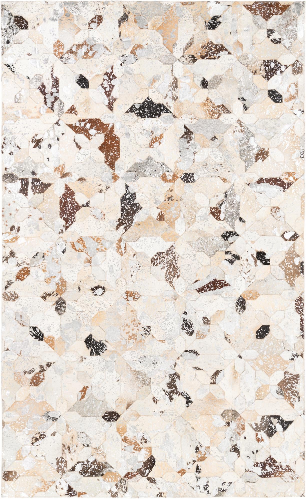 5' x 8' 1 Cowhide Leather Rug