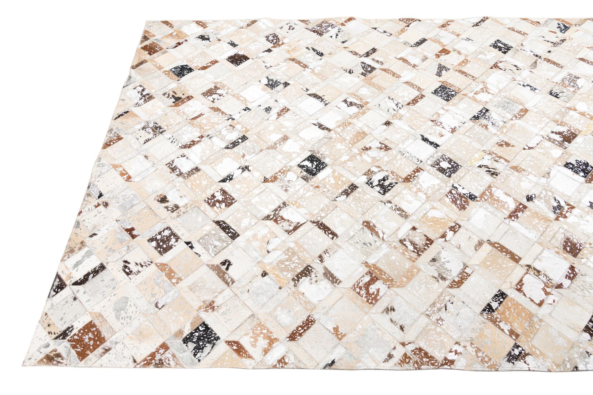 5' x 8' Cowhide Leather Rug