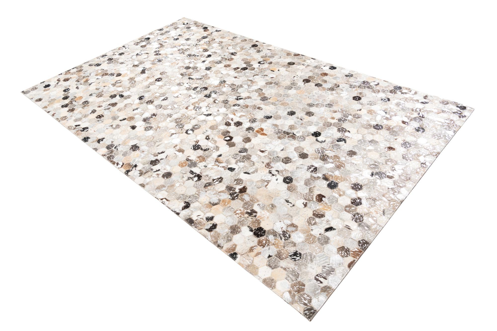 5' x 8' 1 Cowhide Leather Rug